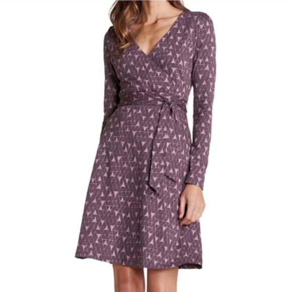 Toad & Co Faux Wrap Dress Purple Size Small - Picture 1 of 5